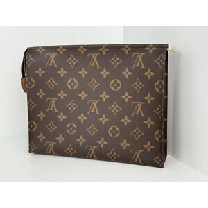 Louis Vuitton Poche Toilette Cosmetic Pouch with Gold Hardware